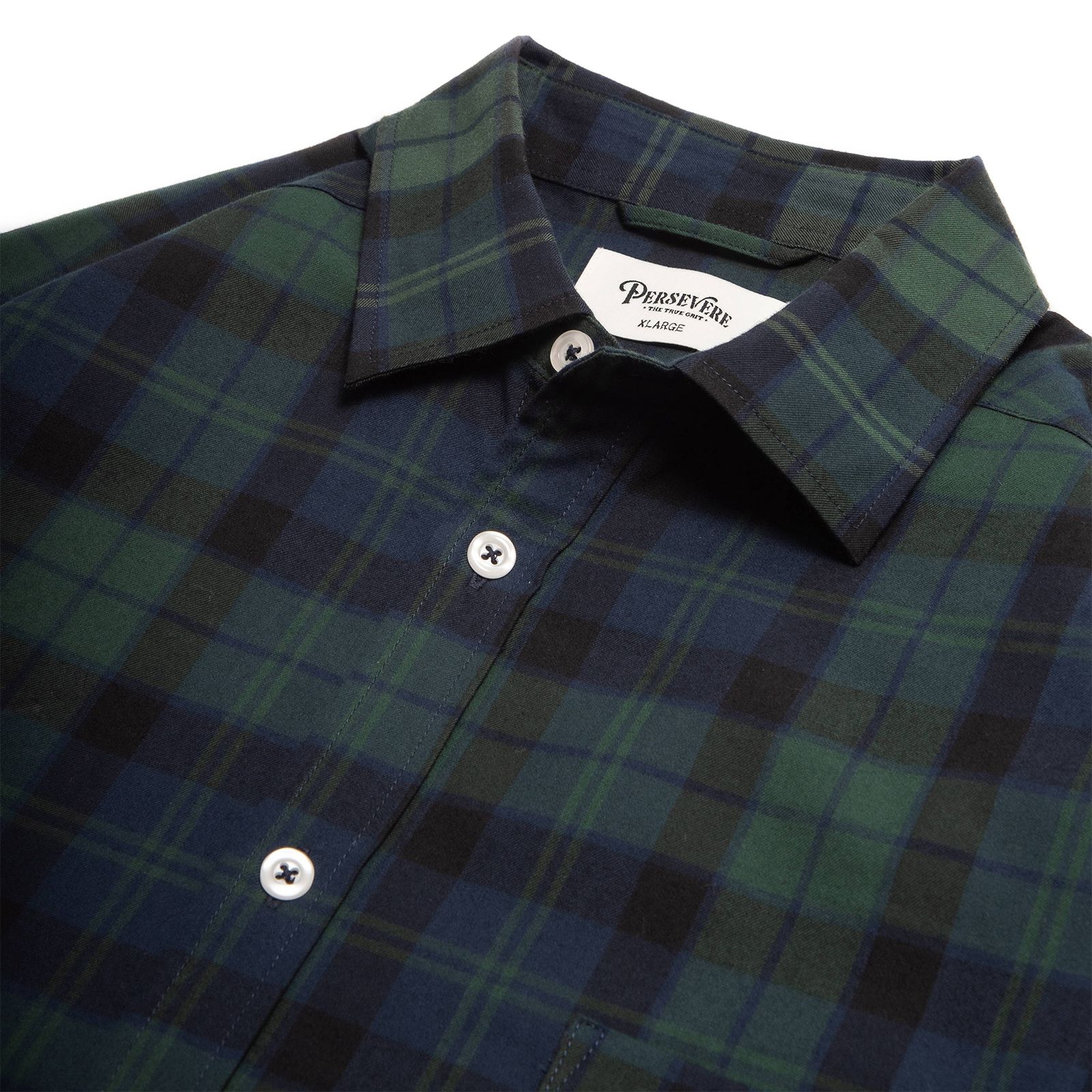 [ラスト1点 M ] persevere long sleeve check shirts / グリーン×ブルー
