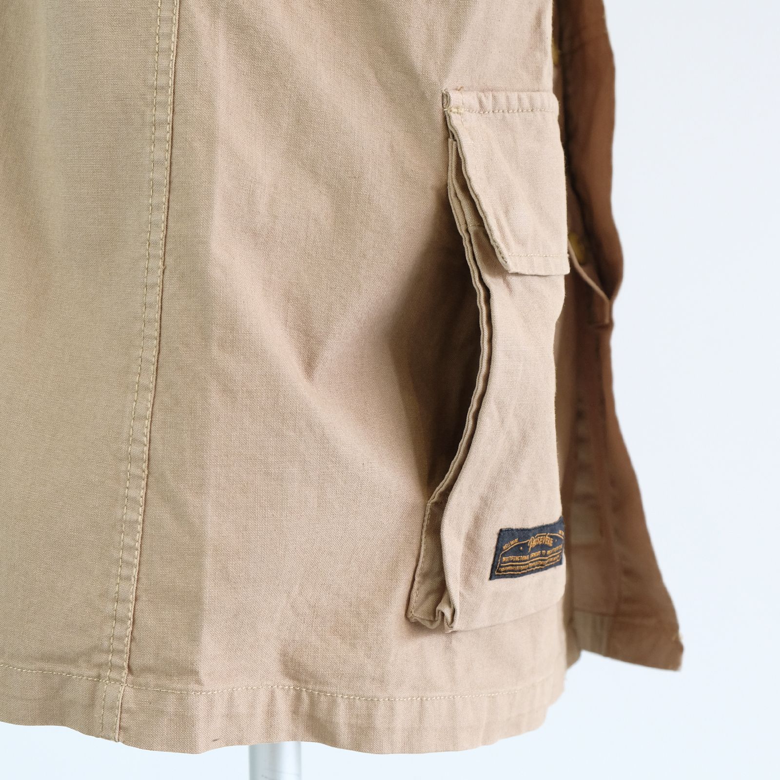 【ラスト1点 XL】stonewashed multi-pocket field jacket / カーキ