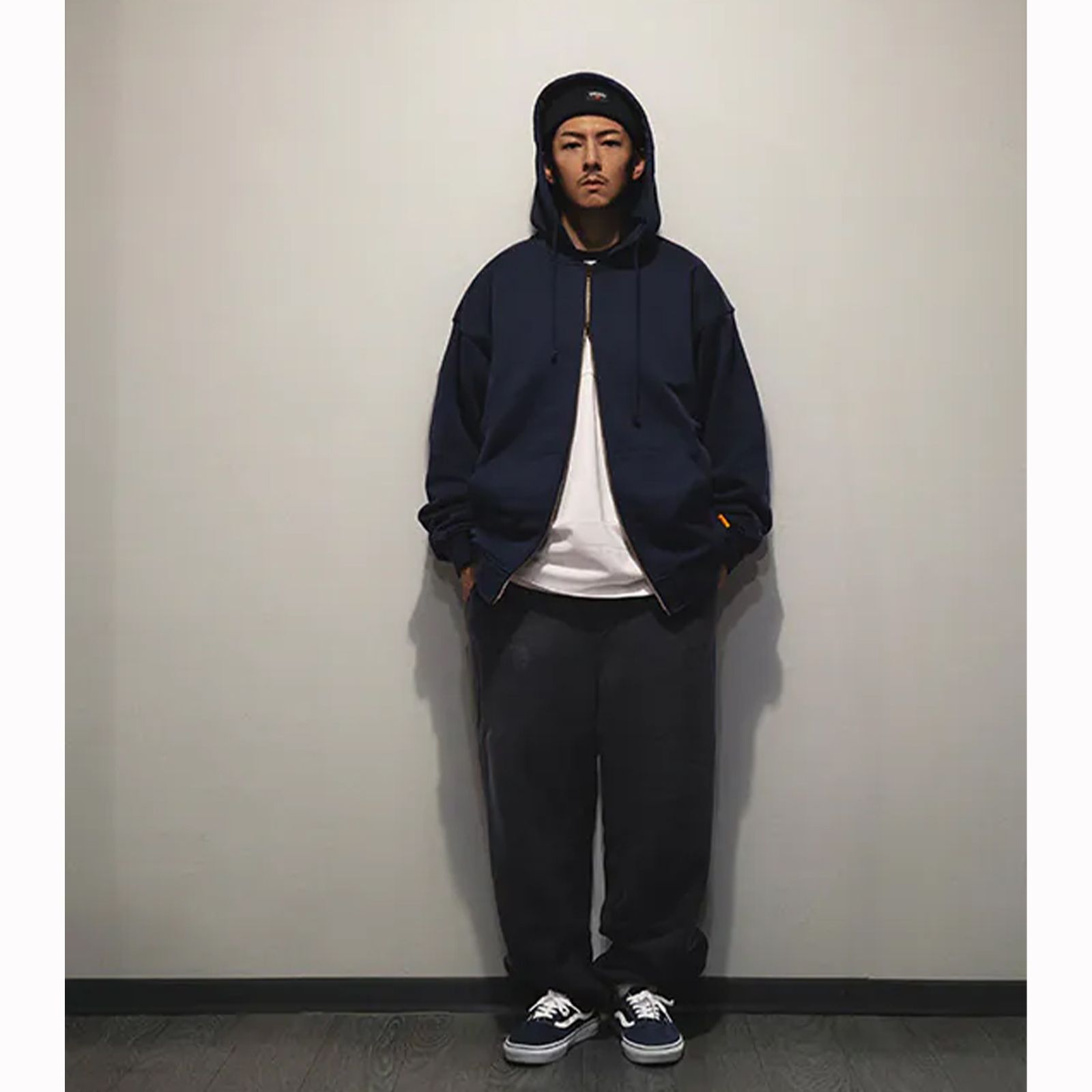 classic sweat zip hoodie / ネイビー