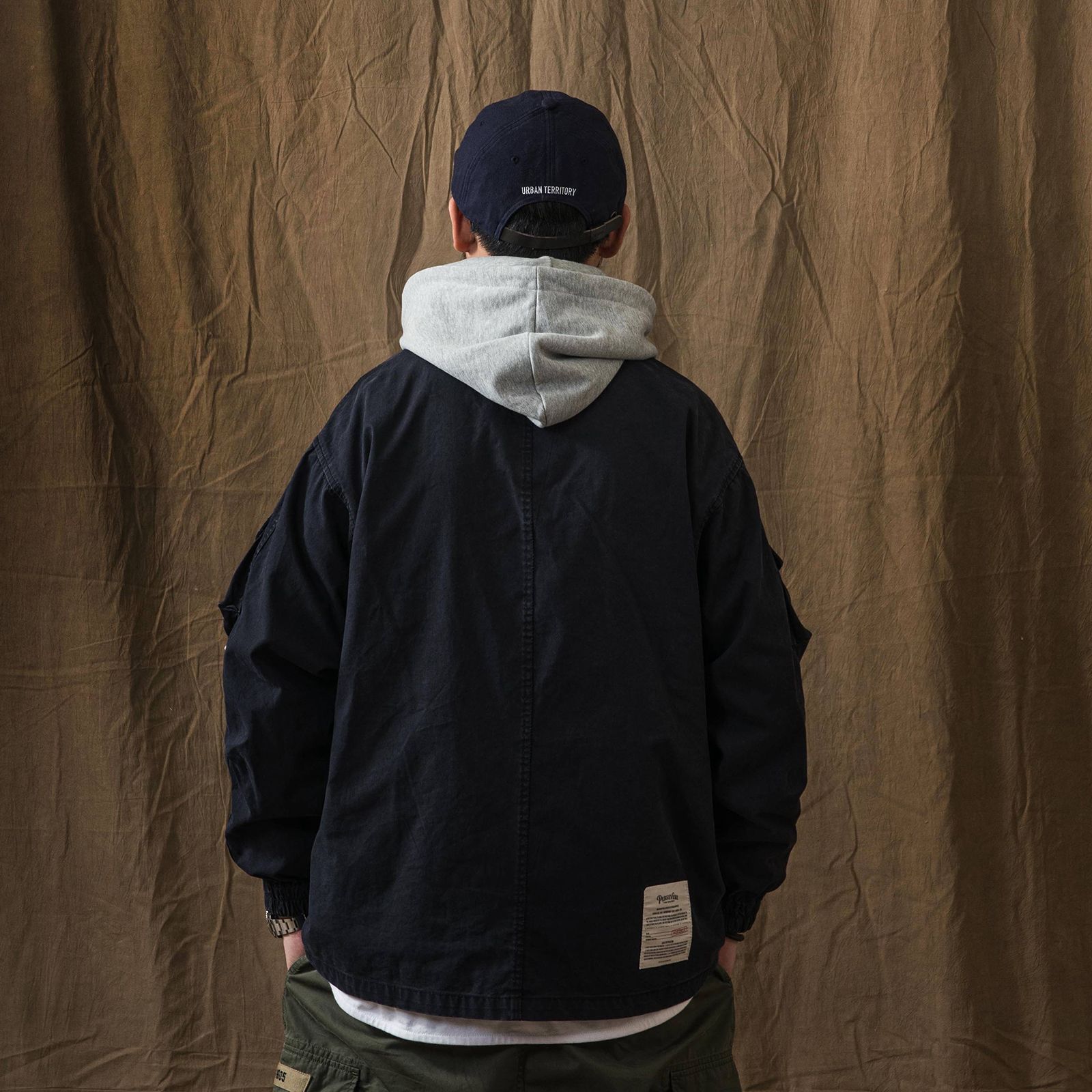 【ラスト1点 M 】stonewashed multi-pocket field jacket / ダークブルー