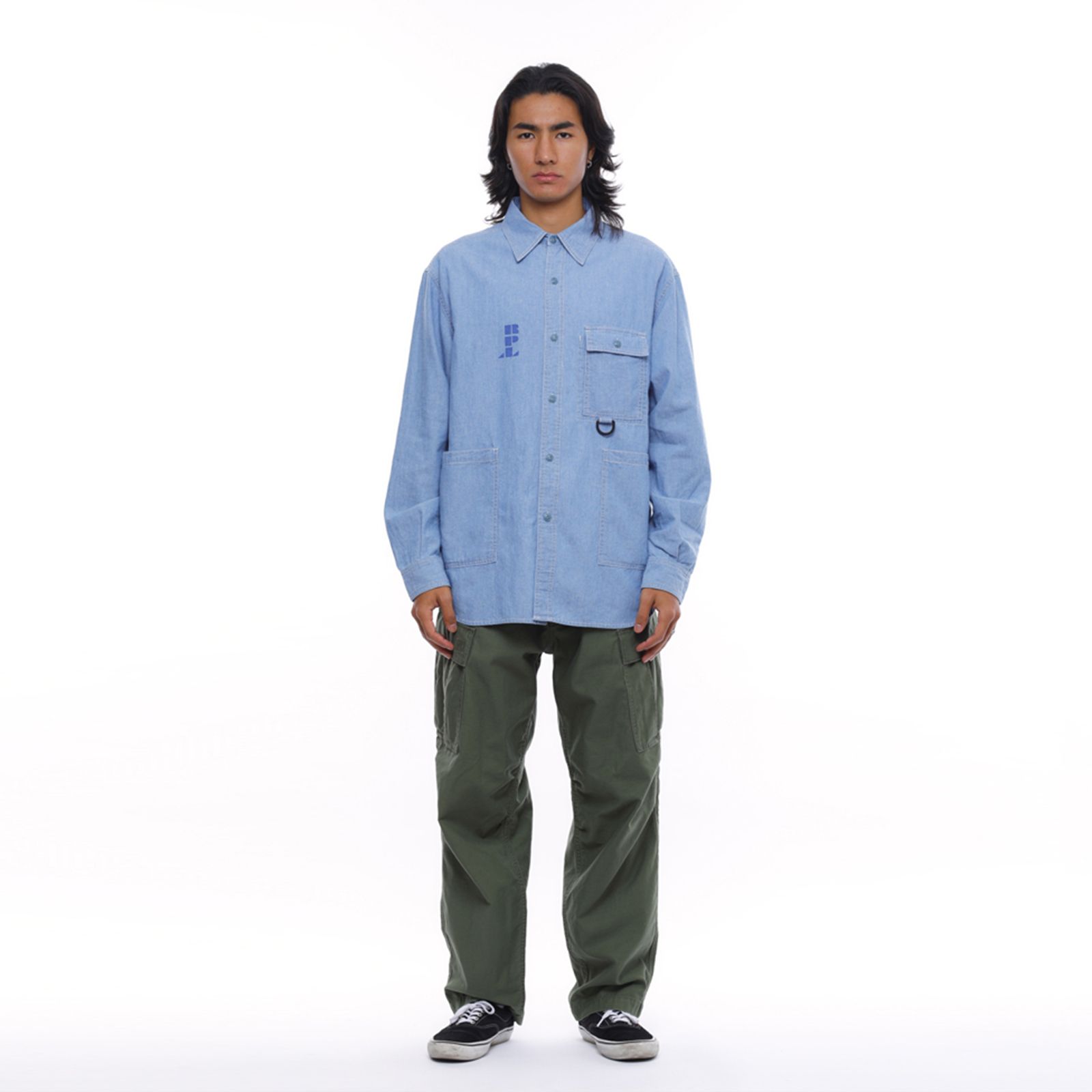 【ラスト1点 L】r.p.l chambray shirt / ブルー