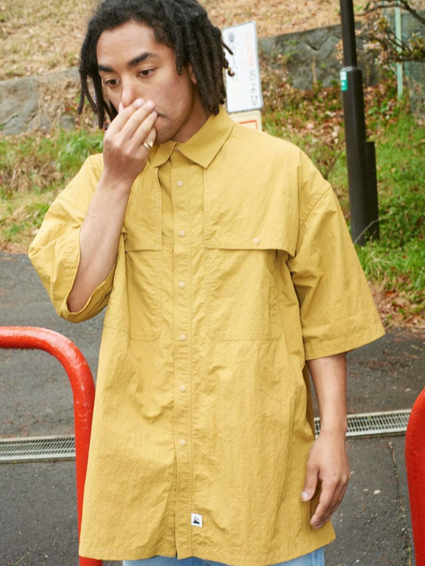 ナイロンシャツ - River Shirts S/S Re ; CONHny ®︎ Taslan Rip Nylon - Wheat - S