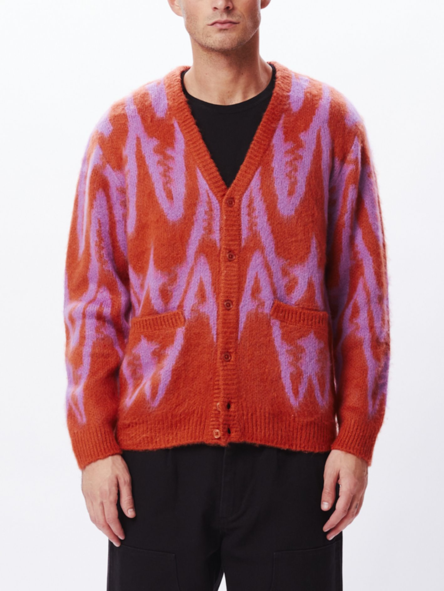 OBEY - 総柄カーディガン - HELIX CARDIGAN - COPPER MULTI | FROG's TAIL