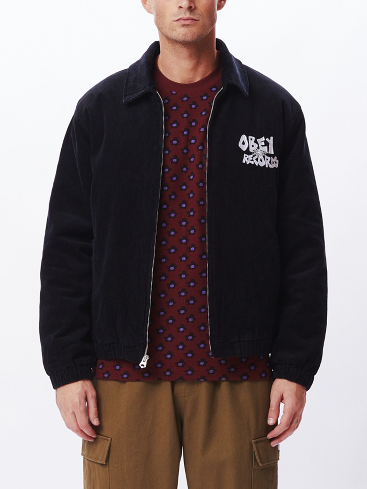 OBEY - コーデュロイジャケット - THE CREW CORDUROY JACKET - BLACK