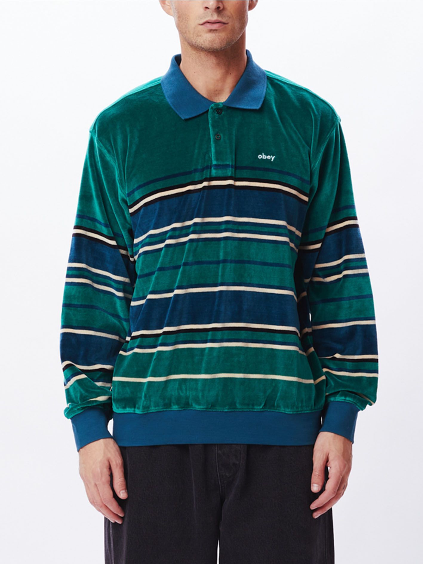 OBEY - ベロアポロ - CLIFTON VELOUR POLO - IVY MULTI