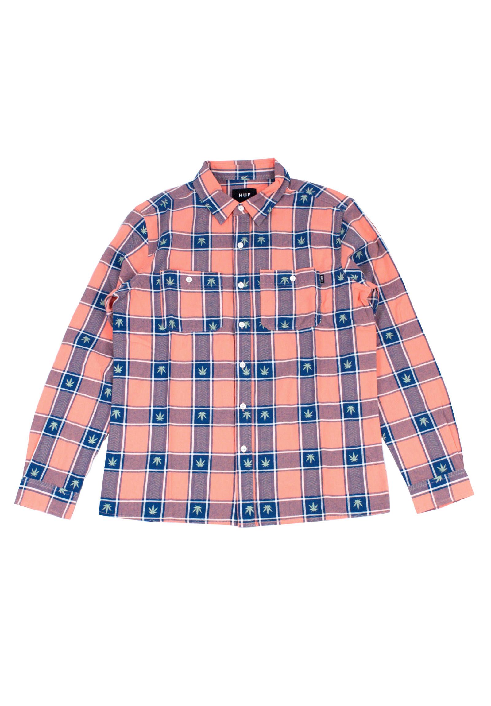 HUF - チェックシャツ Pllantlife Plaid Button-Up Shirt -Smoked