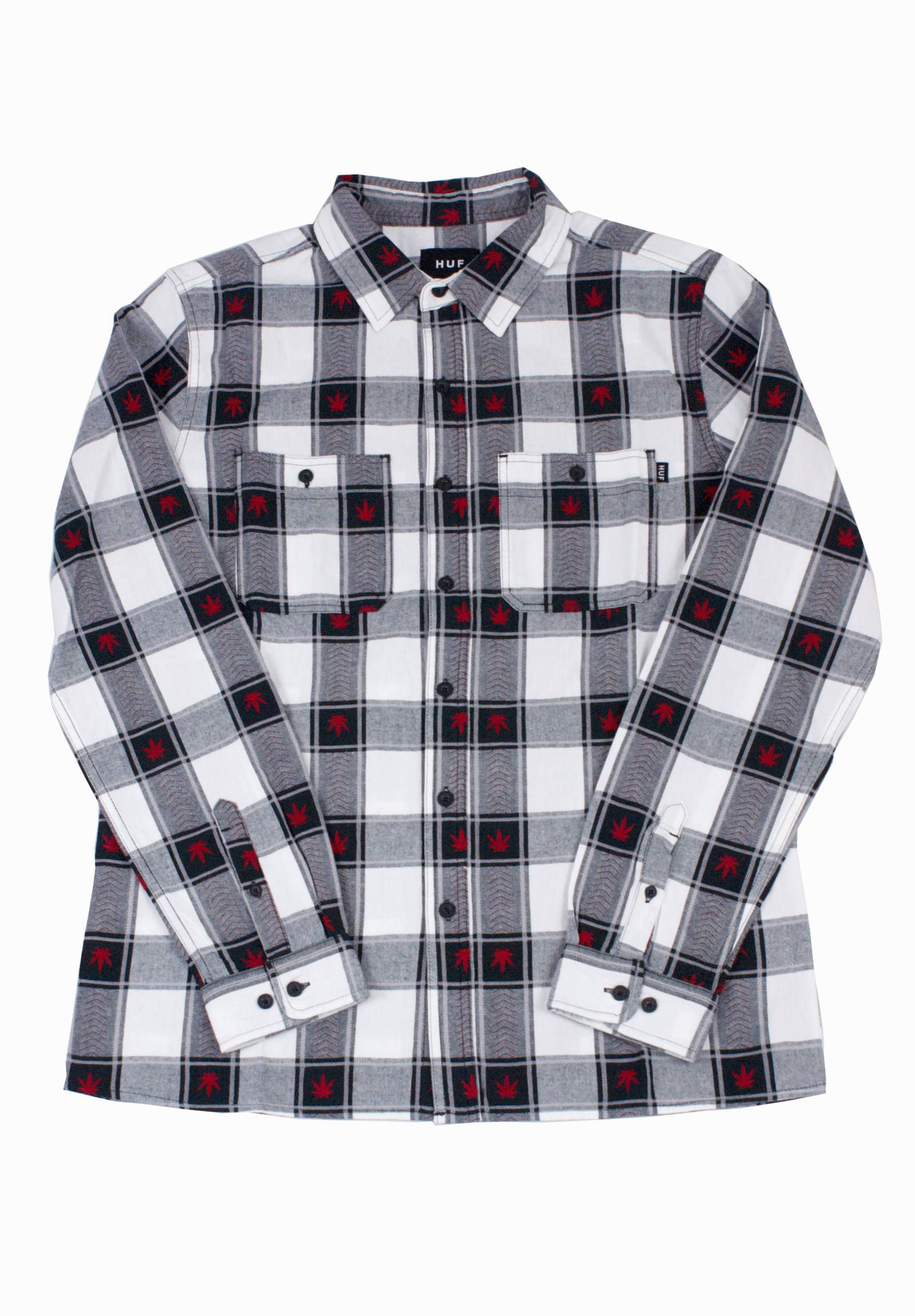 HUF チェックシャツ Pllantlife Plaid Button-Up Shirt -Black- FROG's TAIL