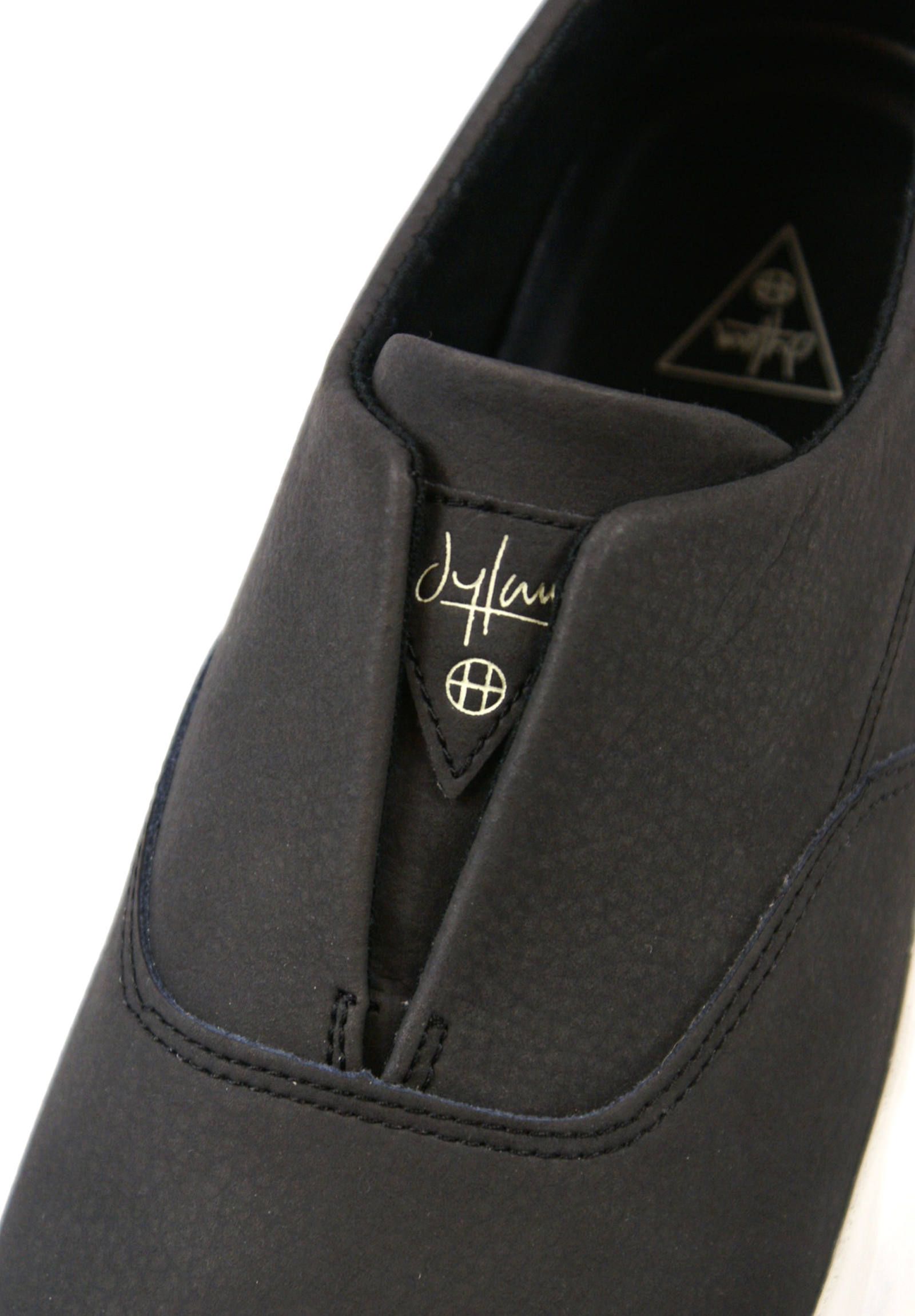 HUF - スリッポン Dylan Slip On Shoes -Black Leather Texture