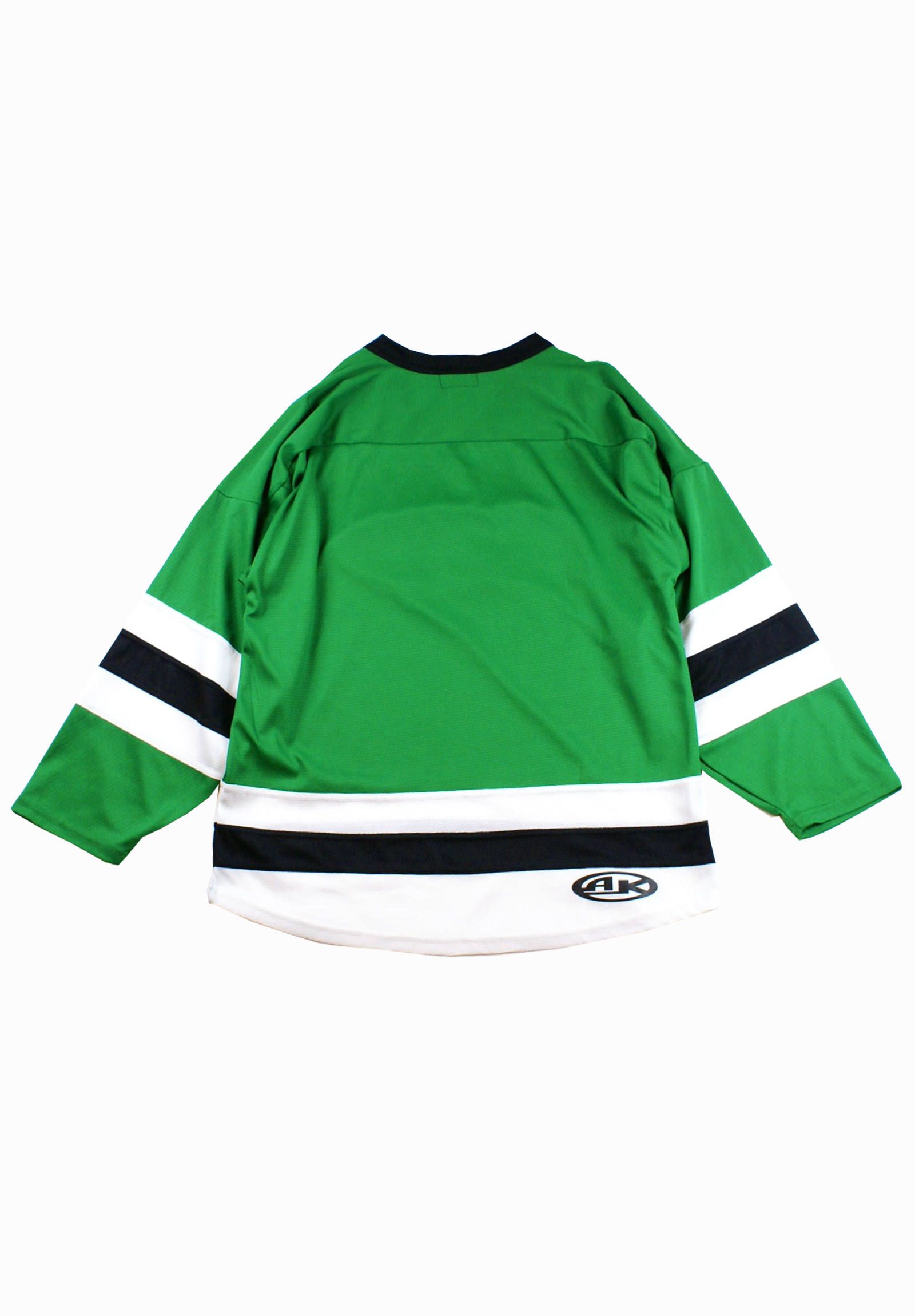 《一点物》NHL☆LORNE PARK緑黒全面刺繍デザインホッケーシャツ