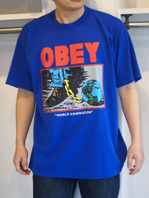 OBEY - プリントTシャツ World Domination T-Shirt - Royal Blue