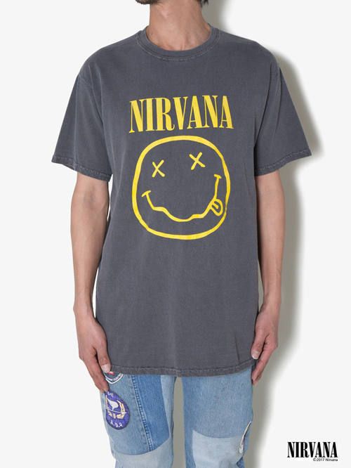 Insonnia Projects - ニルヴァーナ ヴィンテージティー - NIRVANA 90'S VINTAGE TEE SMILE-BLACK  | FROG's TAIL