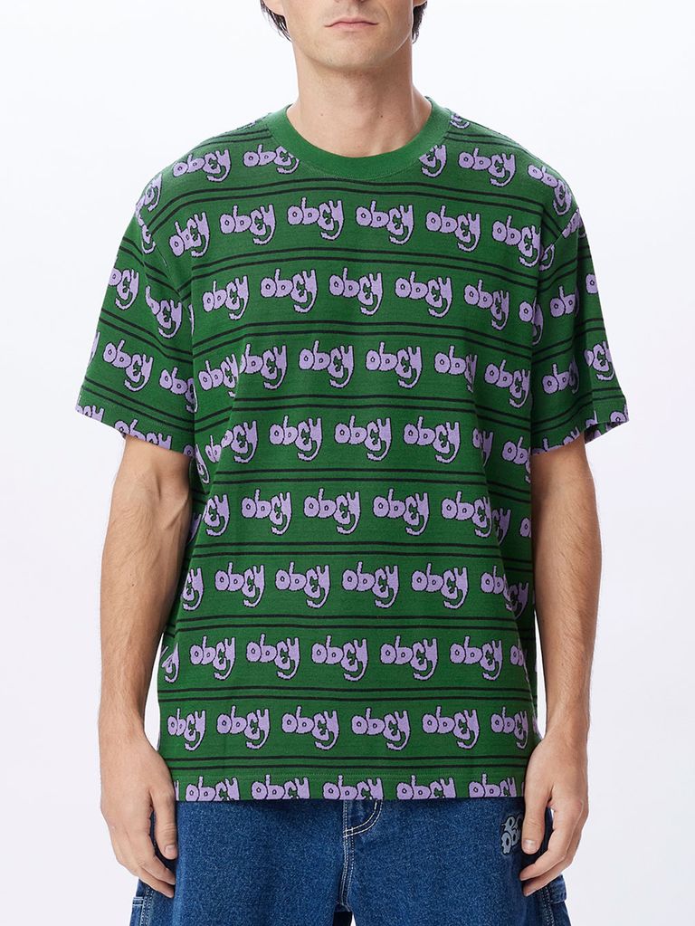 OBEY ジャガード織りTシャツ Depiction Jacquard Palm Leaf Multi FROG's TAIL