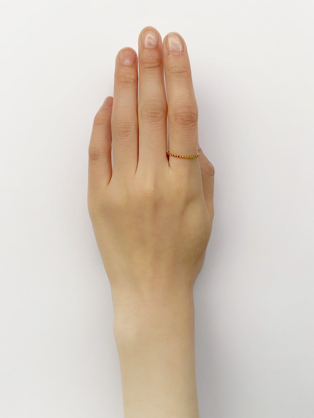 【受注商品】グリッター フラットリング マルチカラー／K10ピンクゴールド