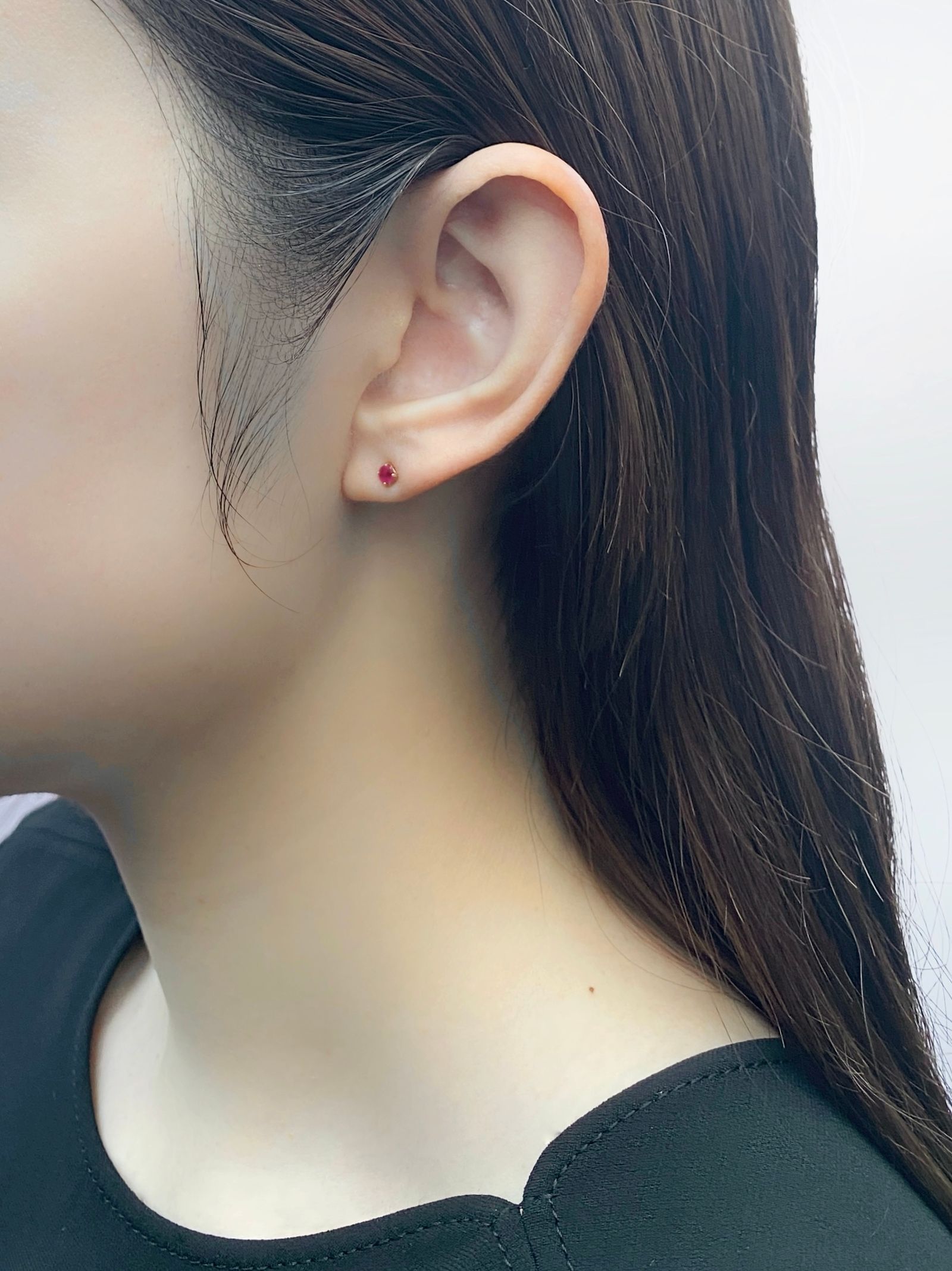 【即日発送可】【BOX付 限定セットピアス】スペクトラムピアス(シルバー/ K10)ルビー