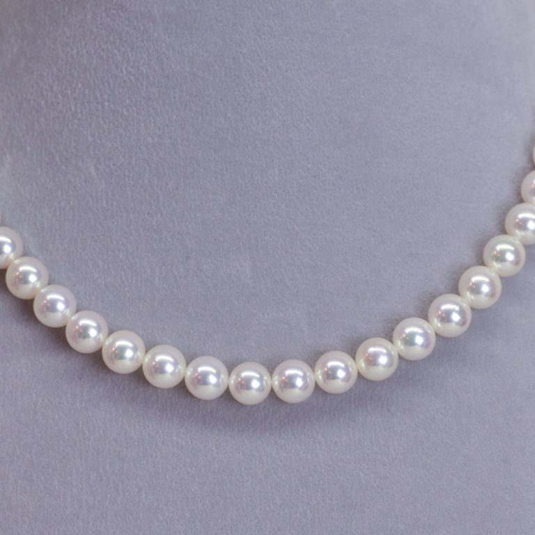 松本真珠】越物 あこや真珠ネックレスイヤリングセット 8.0mm-8.5mm 