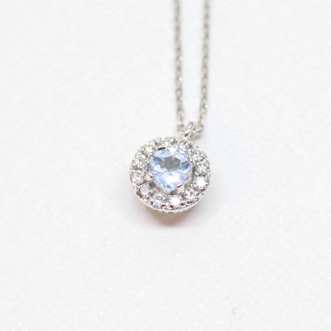 【受注商品】誕生石ネックレス (K18)(プラチナ)