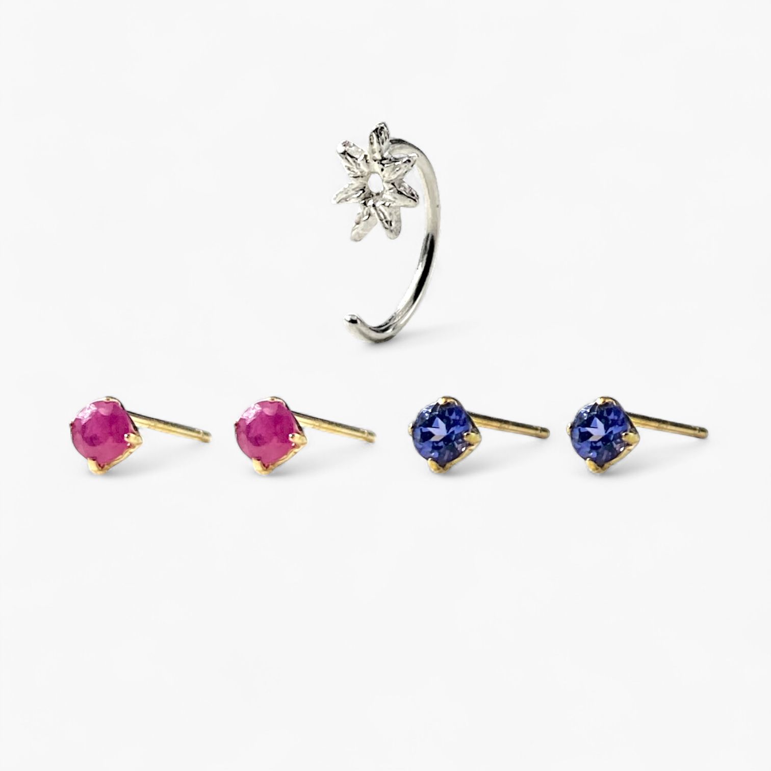 ピアスセット (ルビー/タンザナイト)