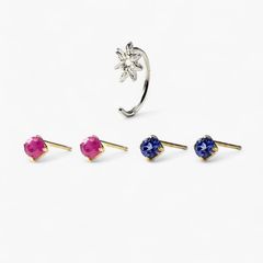 ピアスセット (ルビー/タンザナイト)