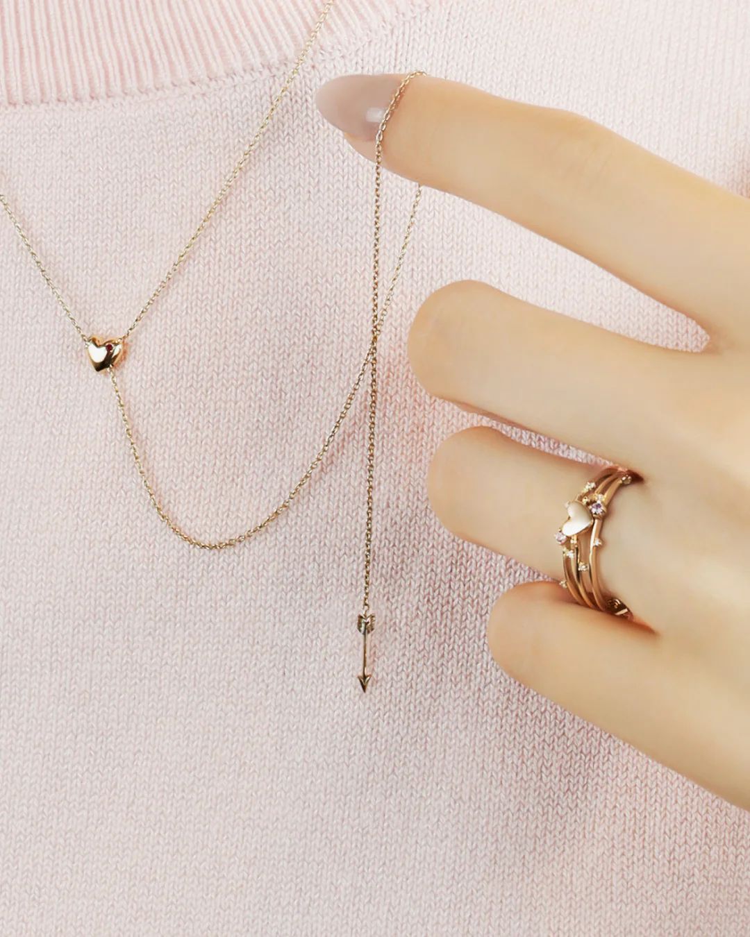 【受注商品】little emblem リング /LE-AR370(ピンクサファイア)