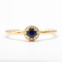 【受注商品】9月の誕生石リング (サファイア)(K18)(プラチナ)
