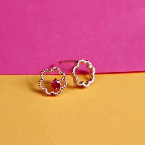 【即日発送可】ミモザルビーピアス (K10)＊現品限り