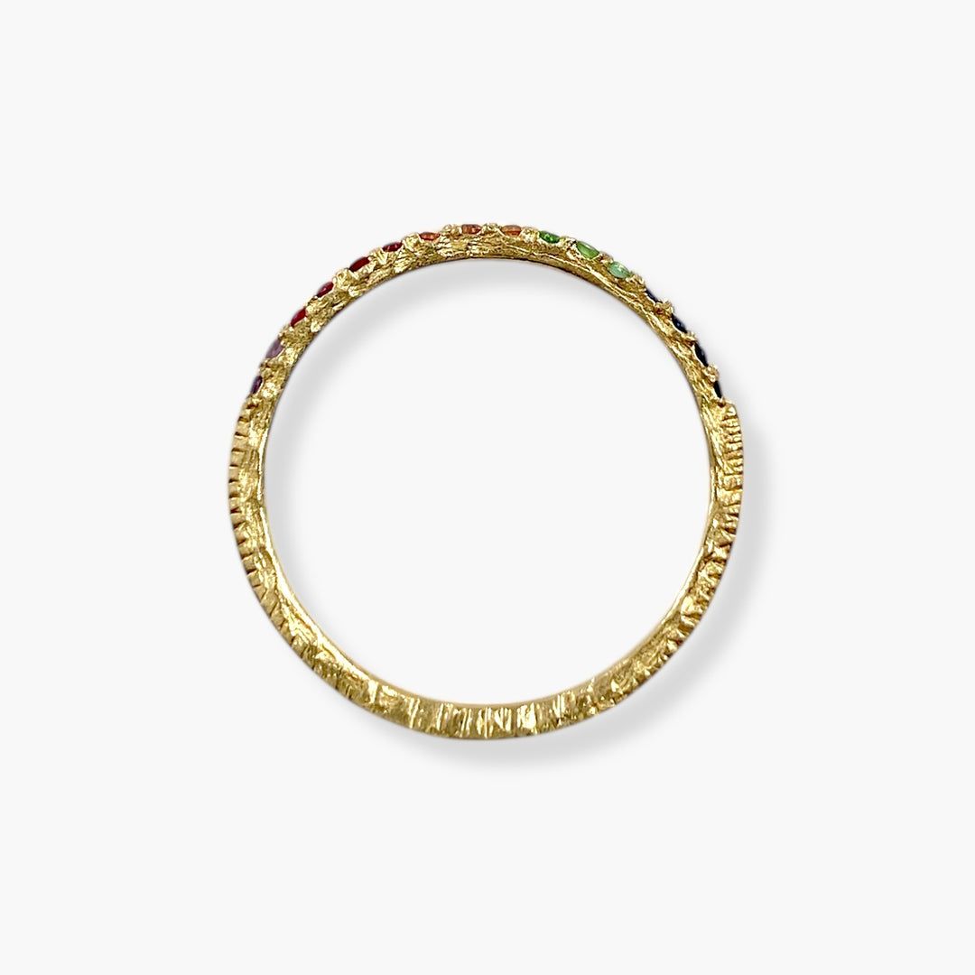 【受注商品】グリッター フラットリング マルチカラー／K10ピンクゴールド