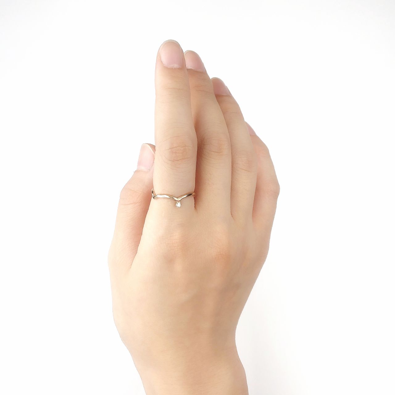 【即日発送可】MY BASE Diamond Nami リング(11号)(K10)＊廃番商品