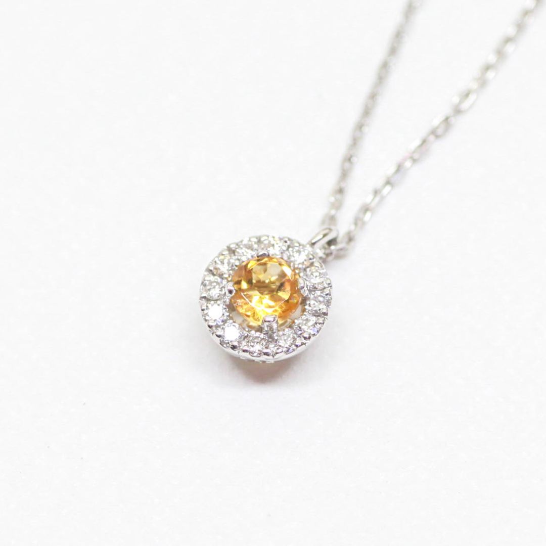 【受注商品】誕生石ネックレス (K18)(プラチナ)
