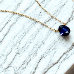 【フェア限定】ポロリンネックレス/ナチュラルサファイア(非加熱)/K18
