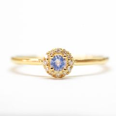 【受注商品】6月の誕生石リング(ムーンストーン) (K18)(プラチナ)