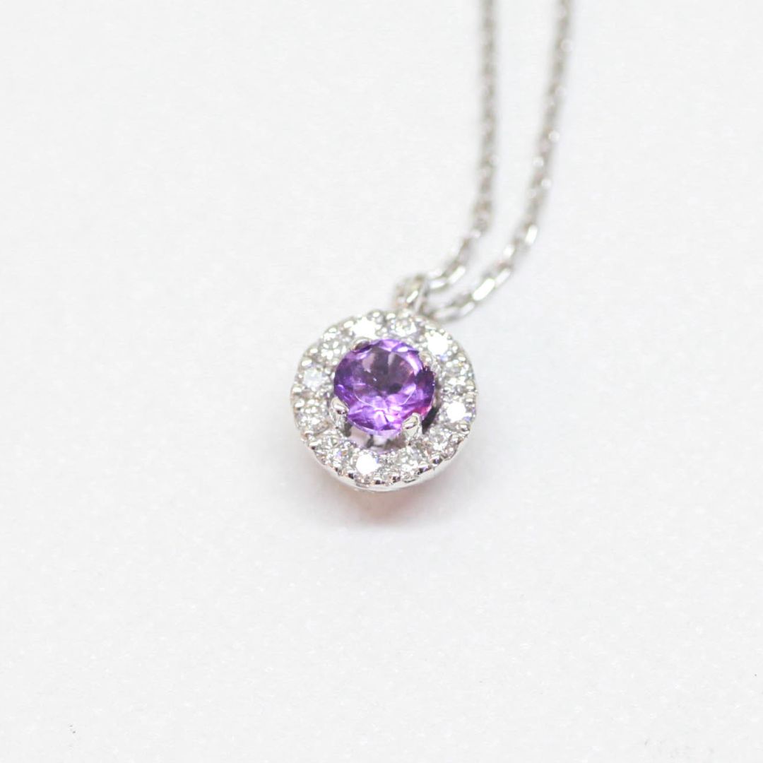 【受注商品】誕生石ネックレス (K18)(プラチナ)