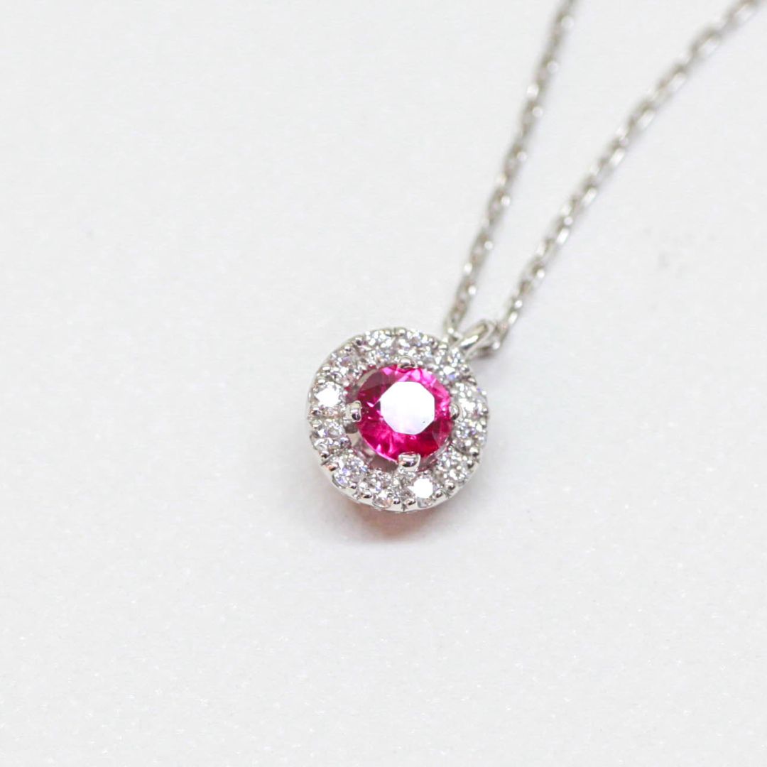【受注商品】誕生石ネックレス (K18)(プラチナ)