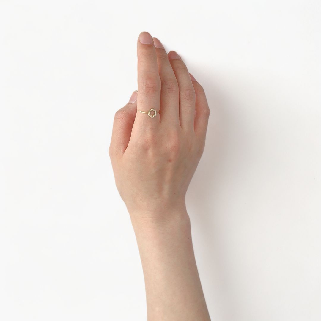 【即日発送可】ミニミモザダイヤモンドリング (K18)(13号)