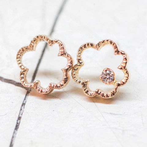 ミモザダイヤモンドピアス (K10)