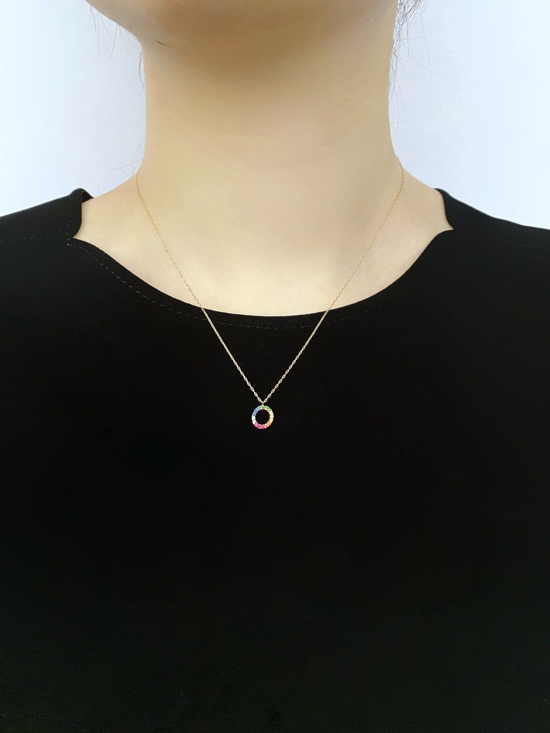 【フェア限定】グリッター ラウンドネックレス マルチカラー(K10)