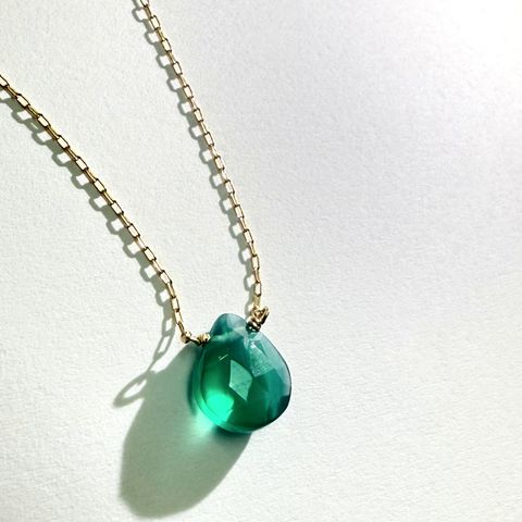 【フェア限定】ポロリンネックレス/グリーンオニキス L /K18