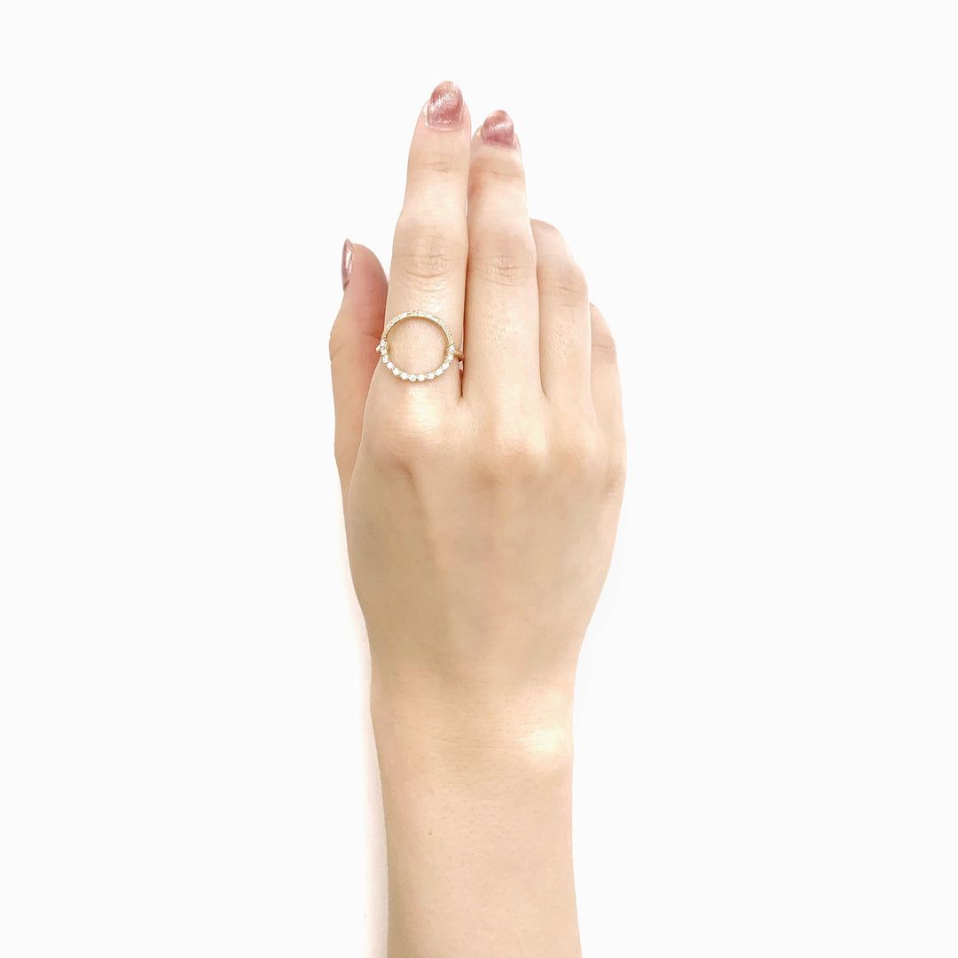 【フェア限定】ラウンド ハーフダイヤモンドリング／(K10)(13号)