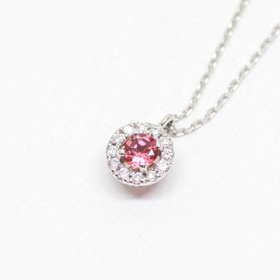 【受注商品】誕生石ネックレス (K18)(プラチナ)