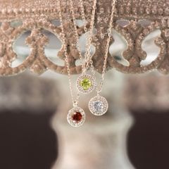 【受注商品】誕生石ネックレス (K18)(プラチナ)