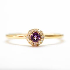 【受注商品】2月誕生石リング (アメジスト)(K18)(プラチナ)