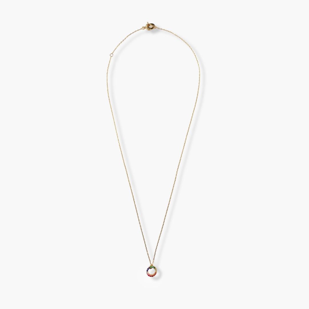 【フェア限定】グリッター ラウンドネックレス マルチカラー(K10)