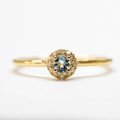 【受注商品】3月の誕生石リング(アクアマリン) (K18)(プラチナ)