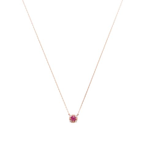 【お取り寄せ商品】K10PG ルビー/ダイヤネックレス