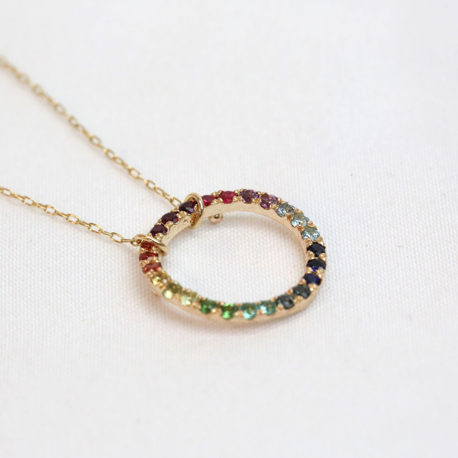 【即日発送可】グリッターラウンドネックレス(K10) ＊1点物のため現品限り