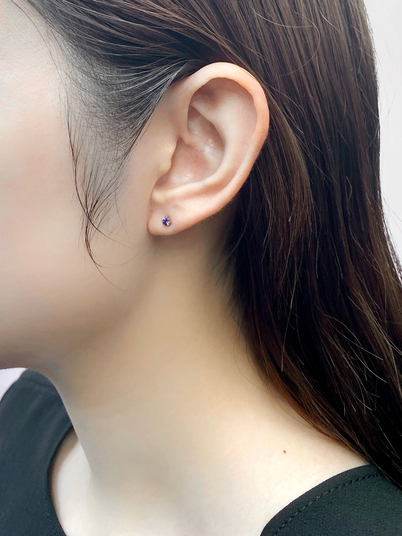 【即日発送可】【BOX付 限定セットピアス】スペクトラム ピアス(シルバー/ K10)タンザナイト