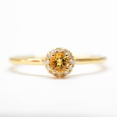【受注商品】11月の誕生石リング (シトリン)(K18)(プラチナ)