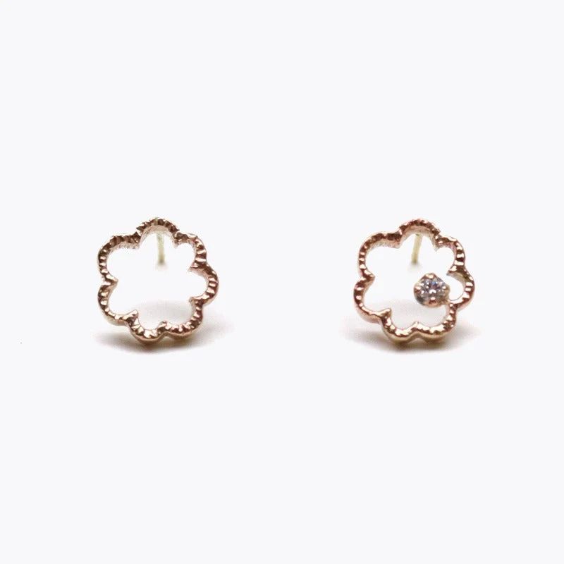 ミモザダイヤモンドピアス (K10)