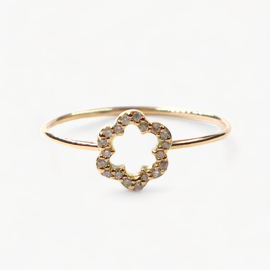 【即日発送可】ミニミモザダイヤモンドリング (K18)(13号)