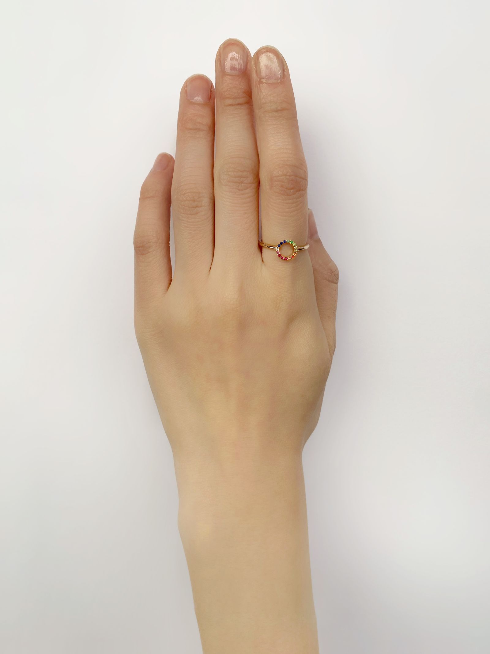 【フェア限定】グリッター ラウンドネックレス マルチカラー(K10)(13号)