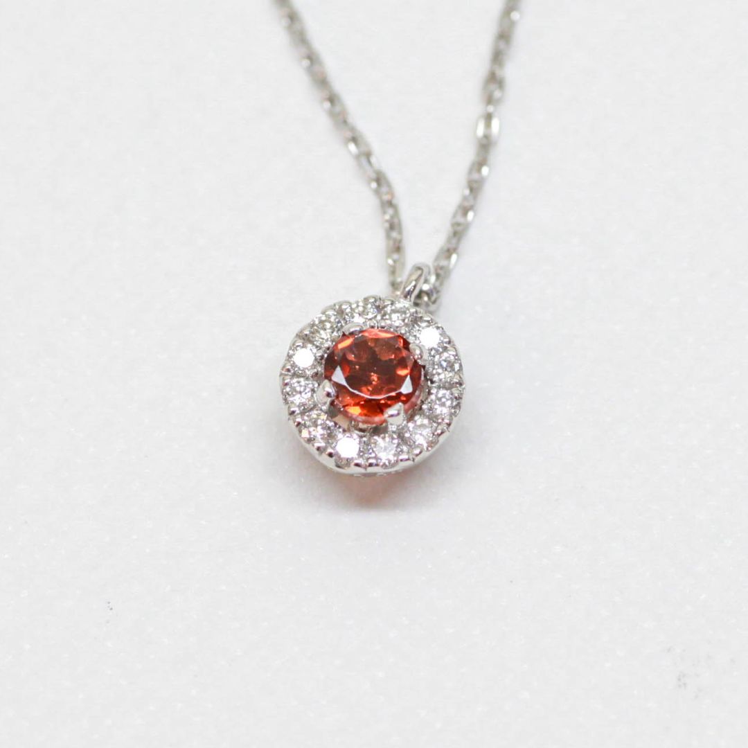 【受注商品】誕生石ネックレス (K18)(プラチナ)